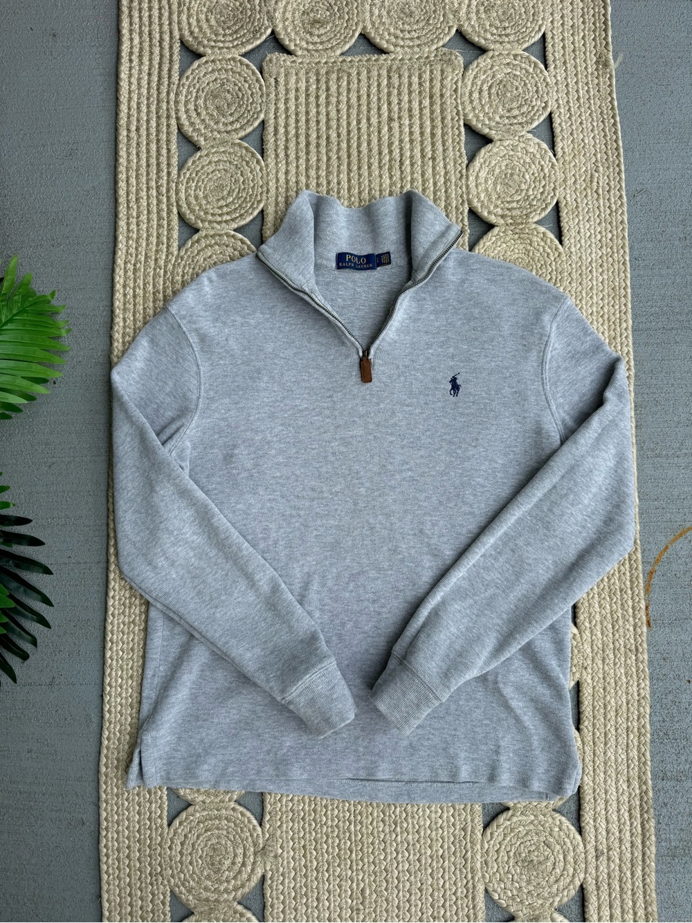 Polo Ralph Lauren Grey 1/4 Zip Pullover Sweater Size S